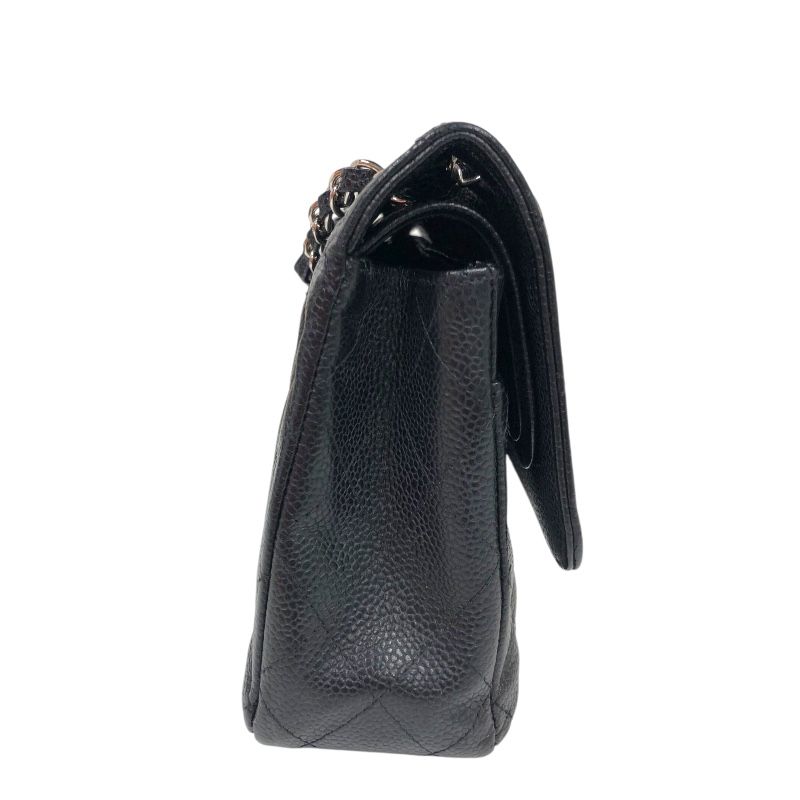 CHANEL Matelassé 25 Black Caviar Leather Shoulder Bag