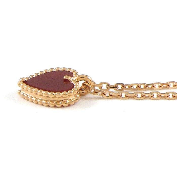 Van Cleef & Arpels Sweet Heart Necklace in K18 Pink Gold & Carnelian