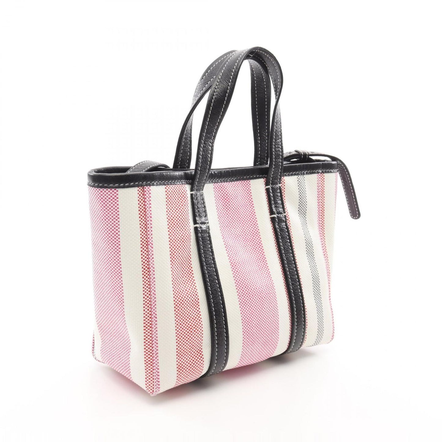 BALENCIAGA Barbès Small Handbag in Black/White/Pink Leather
