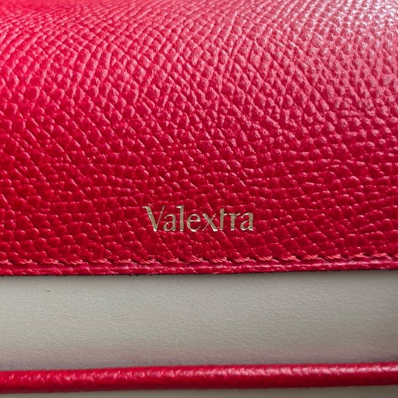 VALEXTRA Isee Mini Red Grained Calfskin Shoulder Bag