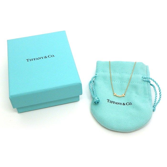 Tiffany & Co. T Smile Mini Necklace in K18 Pink Gold