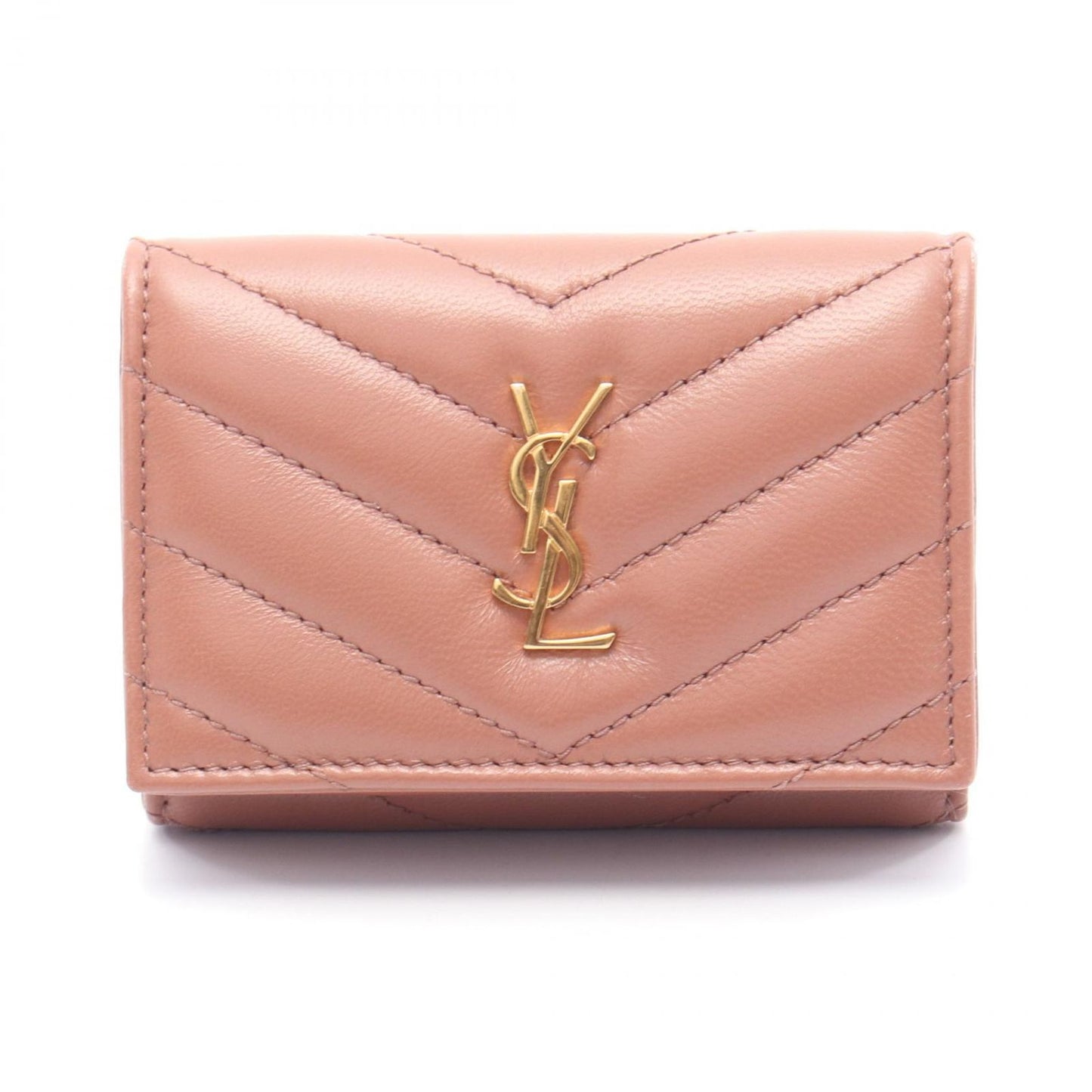 SAINT LAURENT Origami Tiny Wallet in Brown Leather - Exquisite Craftsmanship