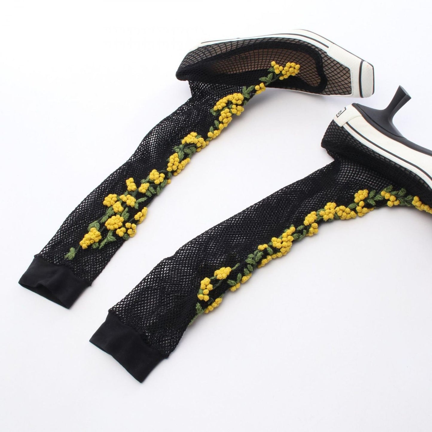 Dior Mesh Boots - Elegant Black Fabric, Size 37