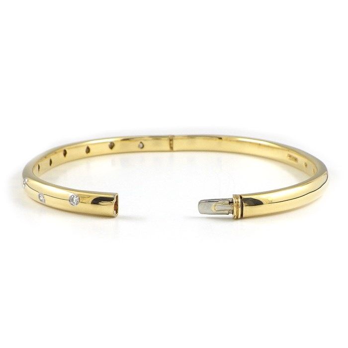 Tiffany & Co. Dot Bangle with 10pt Diamond in K18YG & PT950