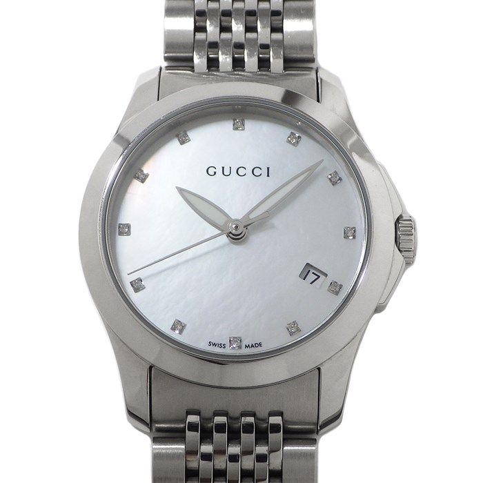 GUCCI G-Timeless 126.5 Quartz Watch with Diamond Indices