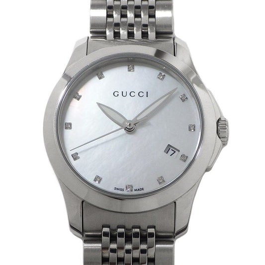 GUCCI G-Timeless 126.5 Quartz Watch with Diamond Indices