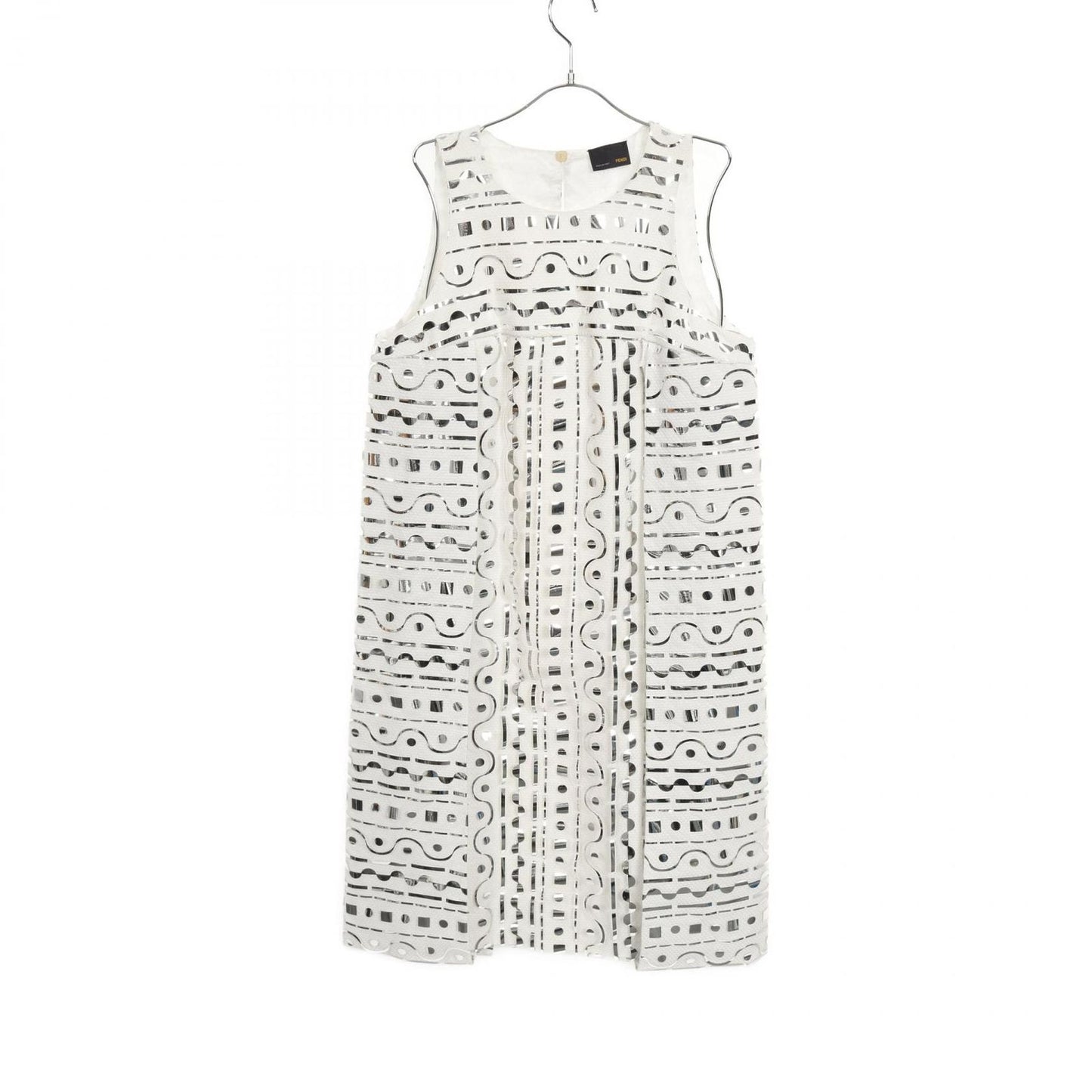 FENDI White & Silver Cotton Dress - Timeless Elegance