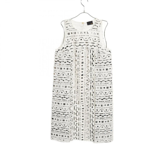 FENDI White & Silver Cotton Dress - Timeless Elegance