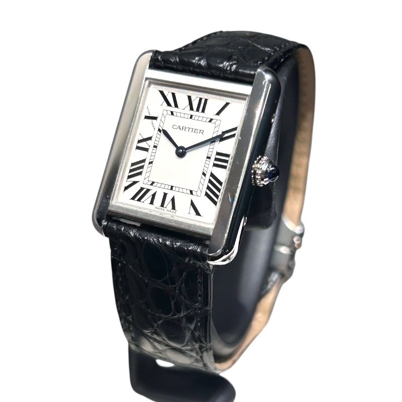 Cartier Tank Solo SM W520005 - Elegant Silver Dial Quartz Watch