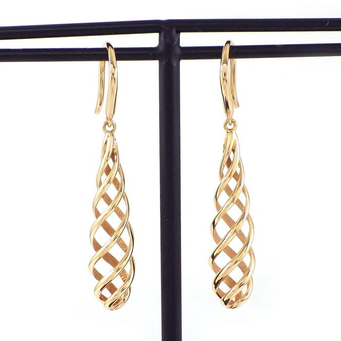 Tiffany & Co. Luce Drop Twist Spiral Hook Earrings in K18 Pink Gold
