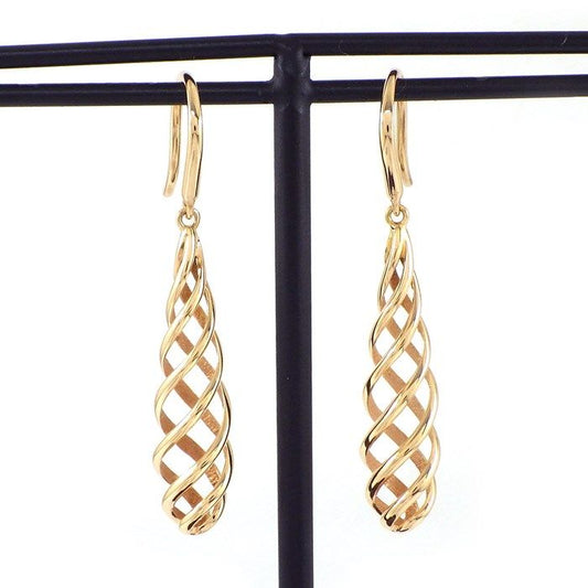 Tiffany & Co. Luce Drop Twist Spiral Hook Earrings in K18 Pink Gold