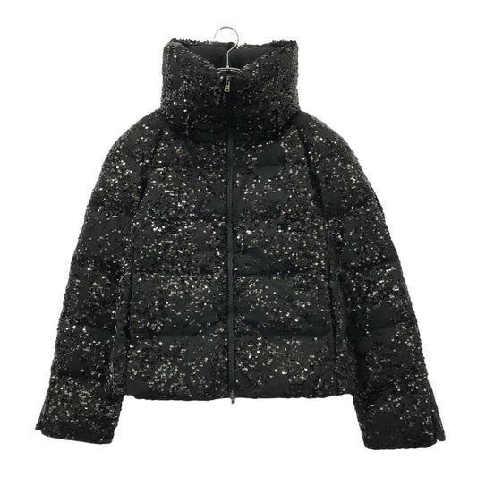 Herno Black Sequin Down Jacket - Exquisite Italian Craftsmanship