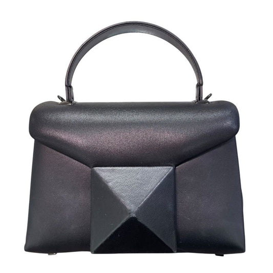 Valentino One Studs 2-Way Handbag in Black Nappa Leather