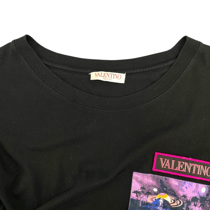 VALENTINO Logo Patch T-Shirt in Black - XXL