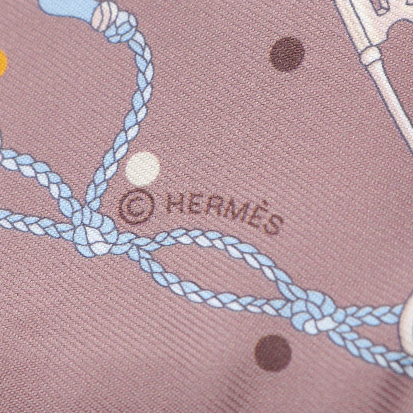 HERMES Les Cles A Pois Silk Twilly Scarf - Unused Luxury Accessory