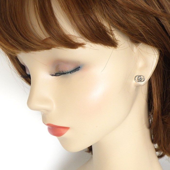 GUCCI GG Running Logo K18 White Gold Earrings - Exquisite Craftsmanship