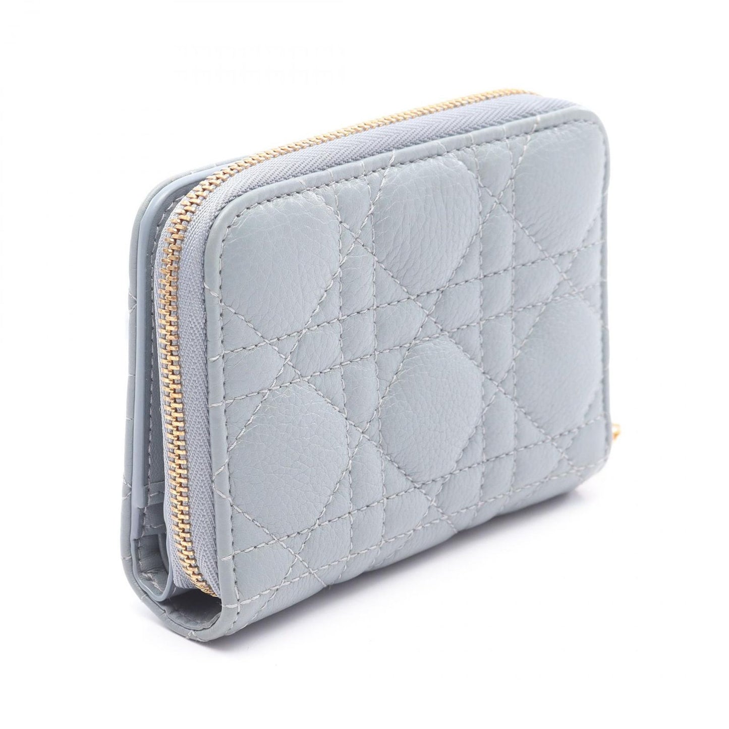 Dior Caro Scarlet Wallet - Exquisite Blue Grey Leather