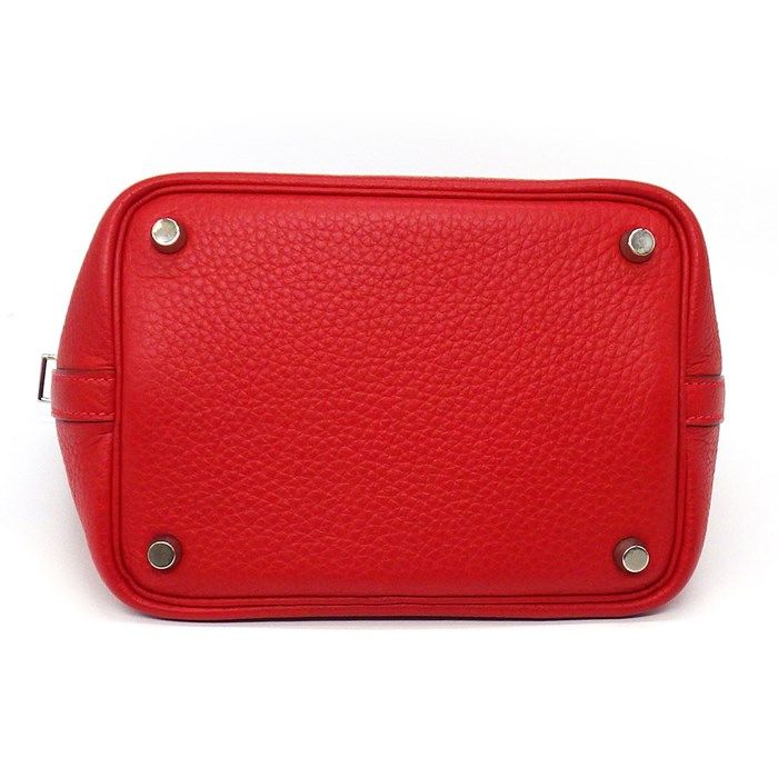 HERMES Picotin PM Handbag in Red Togo Leather - 2005 Edition