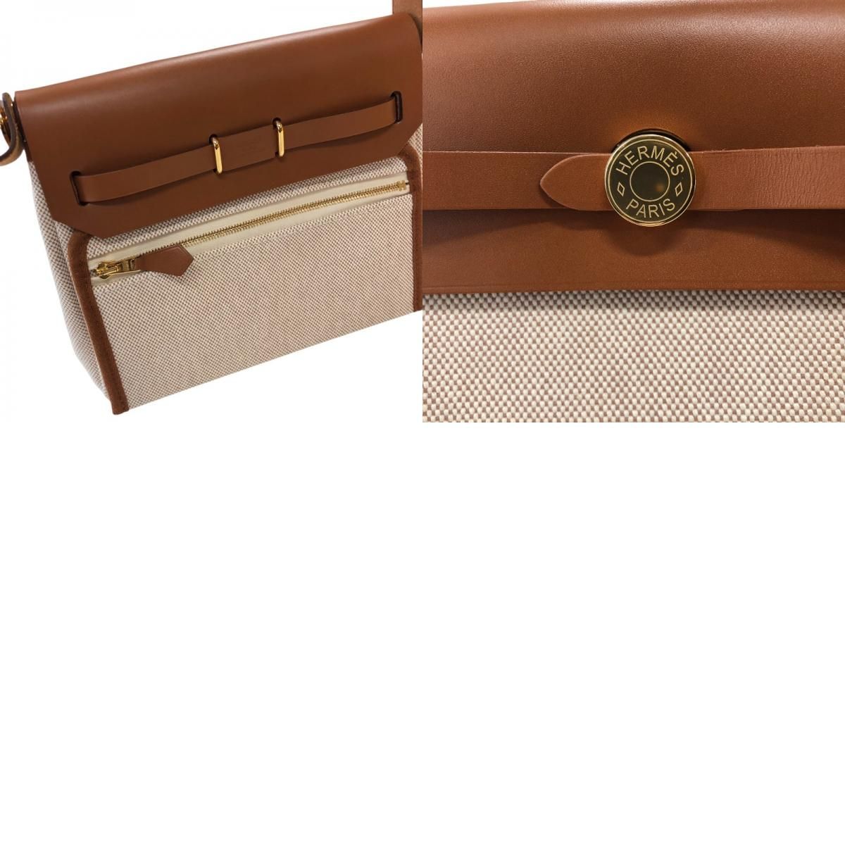 HERMES Émile Mini Zip Bag in Ecru & Gold - Exquisite Craftsmanship