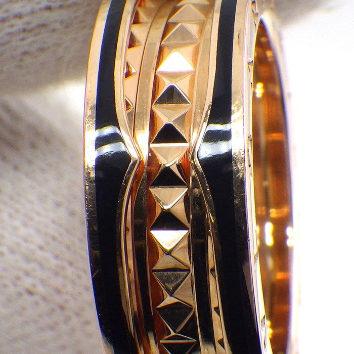 BVLGARI B-zero1 Spiral Ring in K18 Pink Gold & Black Ceramic