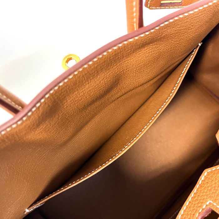 HERMES Birkin 25 Handbag - Gold Togo Leather, 2022 Edition