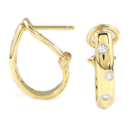 Tiffany & Co. Dots Drop Hoop Earrings with Diamonds in 18K Yellow Gold