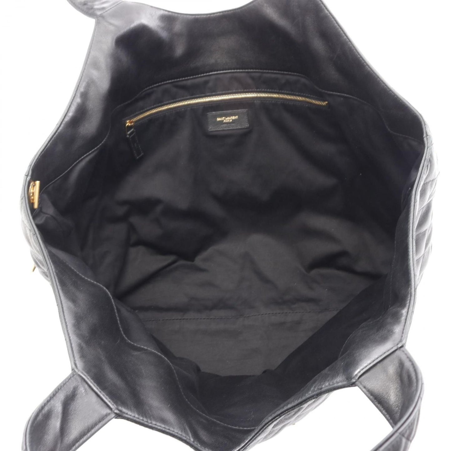Saint Laurent Paris Ikari Maxi Shopping Tote in Black Lambskin