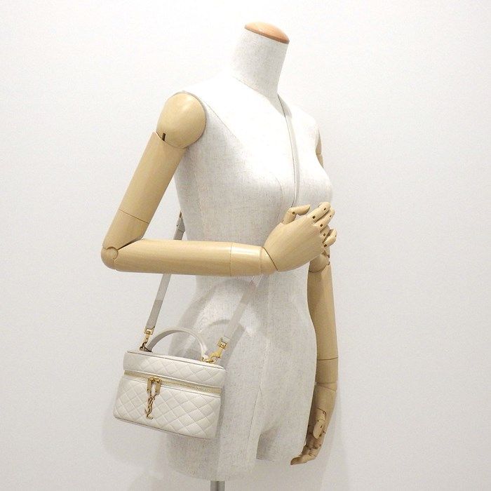 YSL Gabby Vanity Shoulder Bag in Vintage White Lambskin
