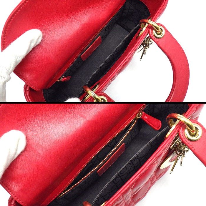 Dior Lady Dior MY ABC Small Handbag in Red Cannage Lambskin