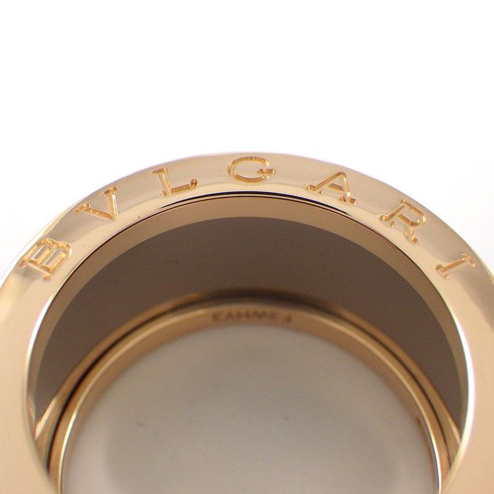 BVLGARI B-zero1 3-Band Ring in K18 Pink Gold & Brown Ceramic