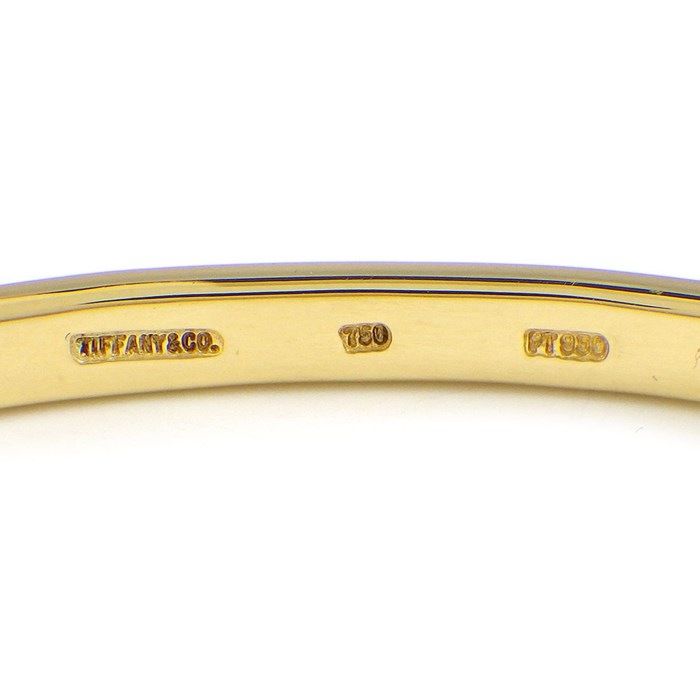 Tiffany & Co. Dot Bangle with 10pt Diamond in K18YG & PT950