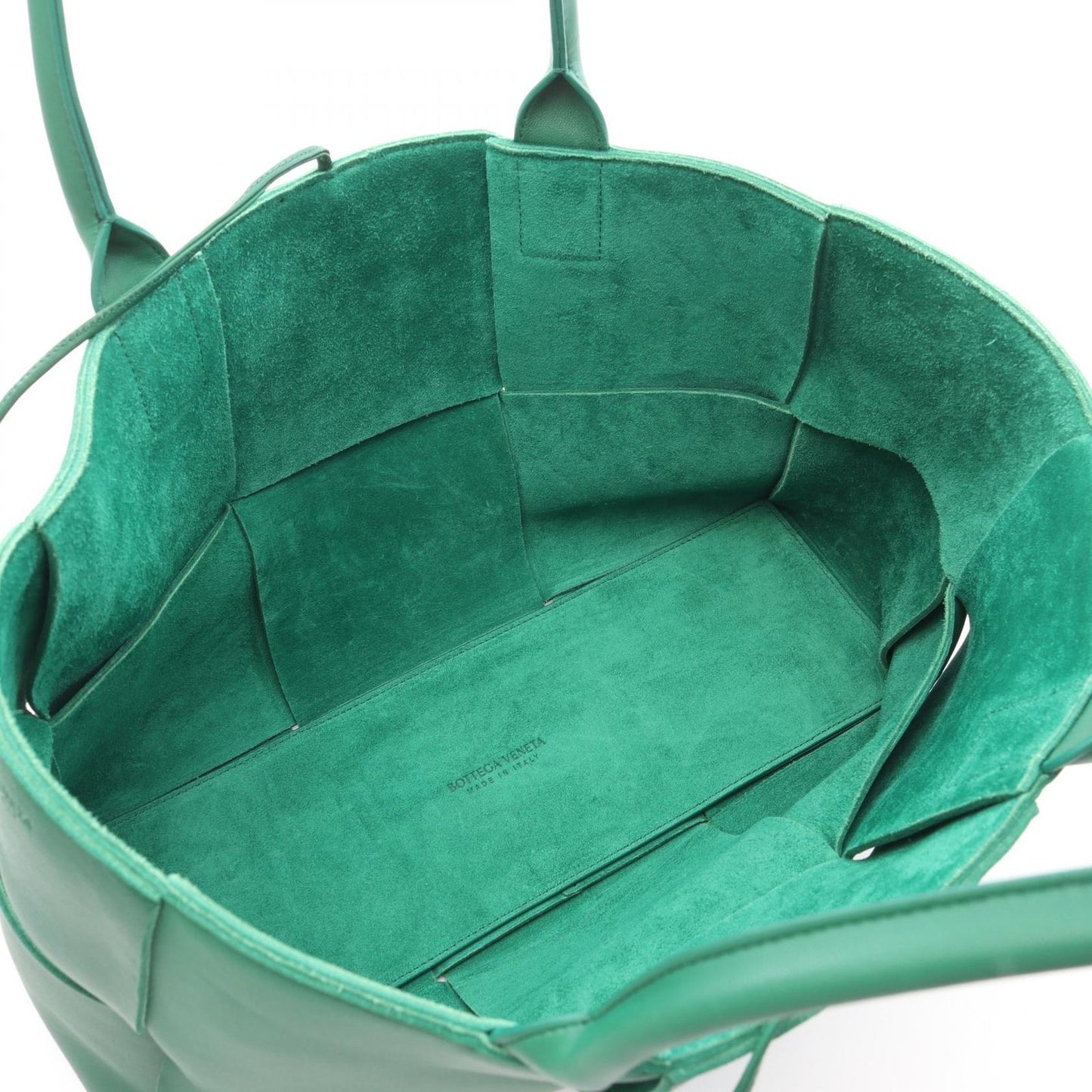 Bottega Veneta Arco Maxi Intrecciato Tote Bag in Green Leather