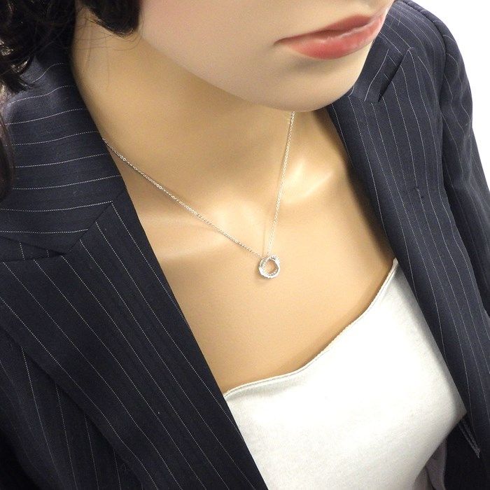 VENDOME Double Circle Diamond Necklace in K18 White Gold