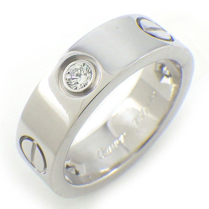 Cartier Love Ring Classic Model with Diamonds in 18K White Gold