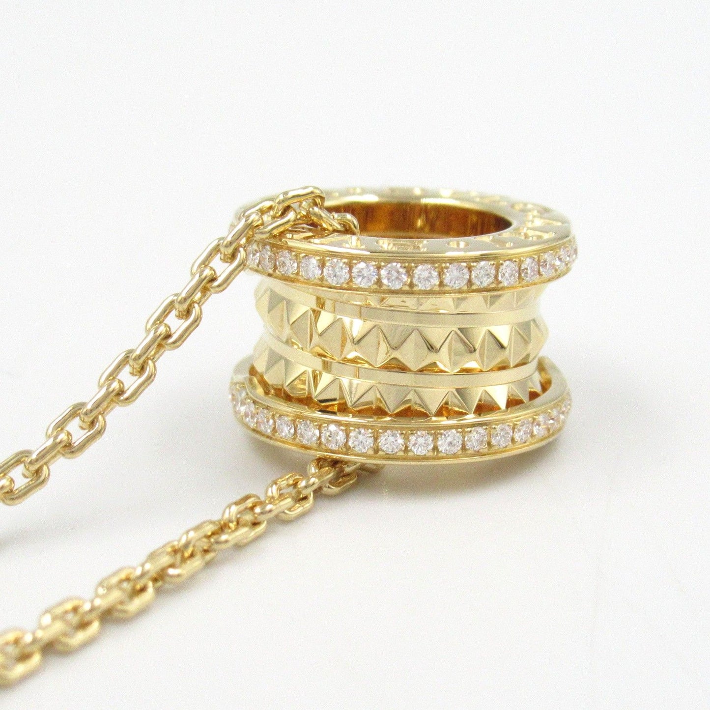 BVLGARI B-zero1 Rock Necklace with Diamonds in 18K Yellow Gold
