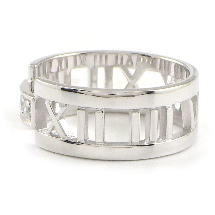 Tiffany & Co. Atlas Open Ring with 3 Diamonds in 18K White Gold