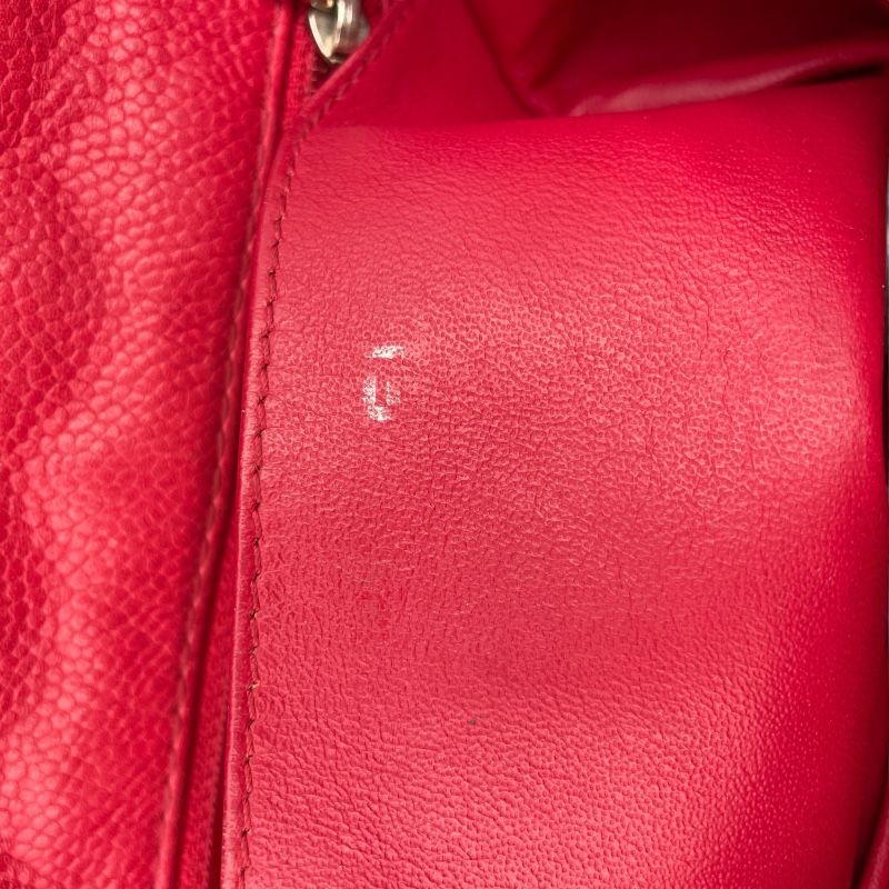 CHANEL Mini Matelassé 17 Red Caviar Skin Shoulder Bag