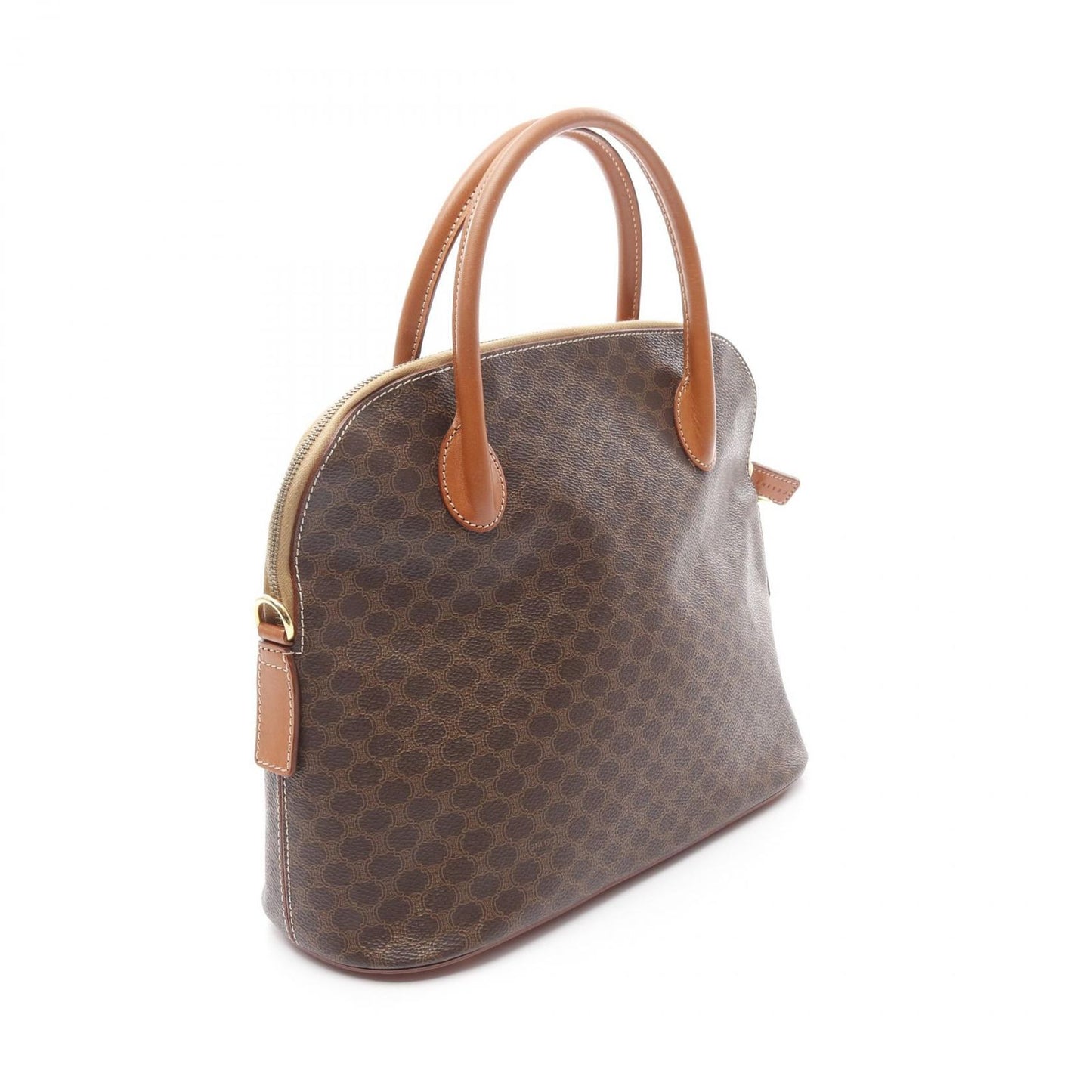 CELINE Macadam Handbag in Dark Brown PVC Coated Canvas