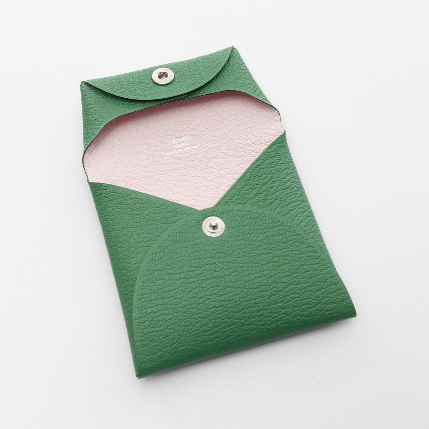 HERMES Bastia Verso Coin Case in Bamboo/Rose Darlene Goat Skin