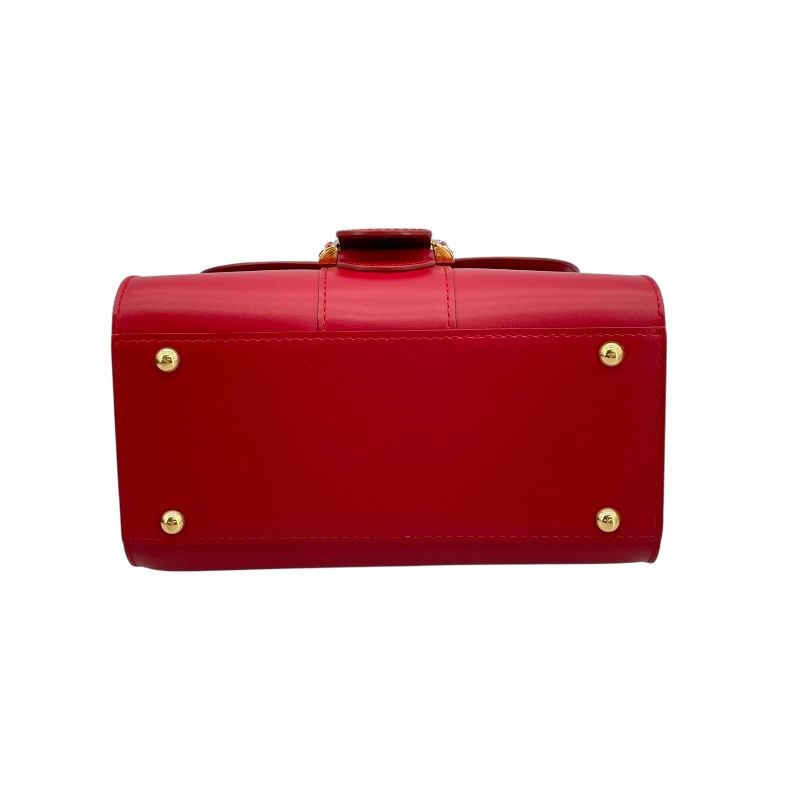 DELVAUX Brillant Mini Red Handbag with Rhinestones & Leather