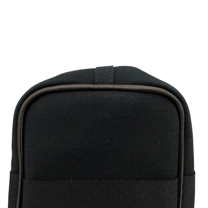 HERMES Valparaiso PM Black Handbag with Silver Hardware