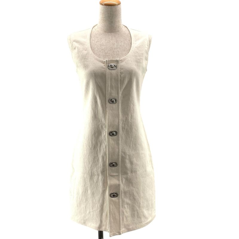Bottega Veneta Turn Lock Linen Dress in Ivory - Size 36