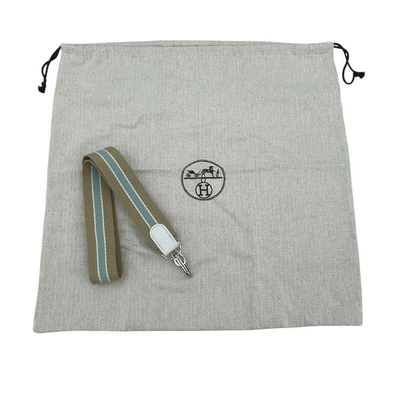 HERMES Evelyne II GM White Togo Leather Shoulder Bag with Silver Hardware