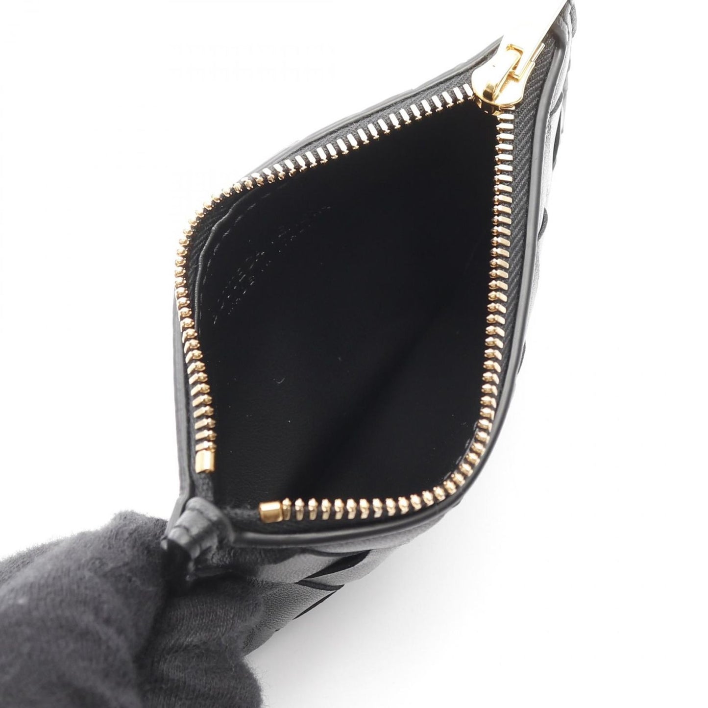 BOTTEGA VENETA Intrecciato Leather Card Case - Black