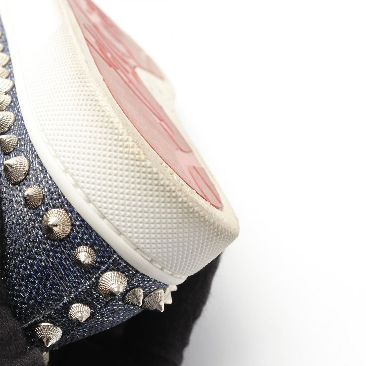 Christian Louboutin Blue Canvas Slip-On Sneakers - Size 35.5