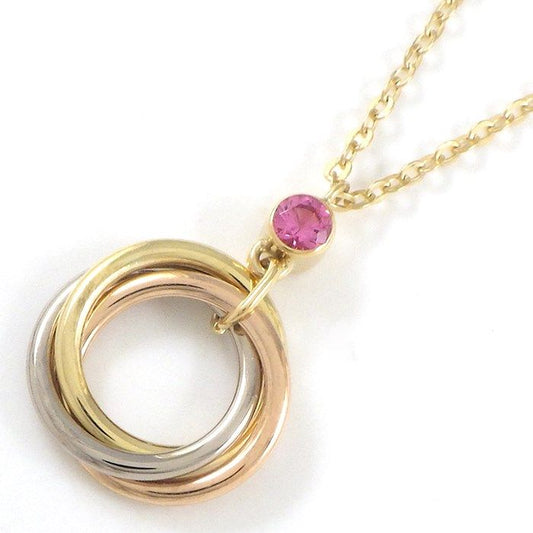 Cartier Baby Trinity Circle Necklace with Pink Sapphire - K18 Gold