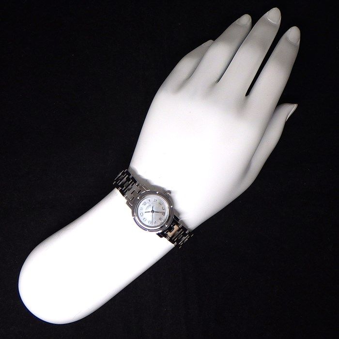 HERMES Clipper CL4.210 Quartz Watch with White Shell Dial