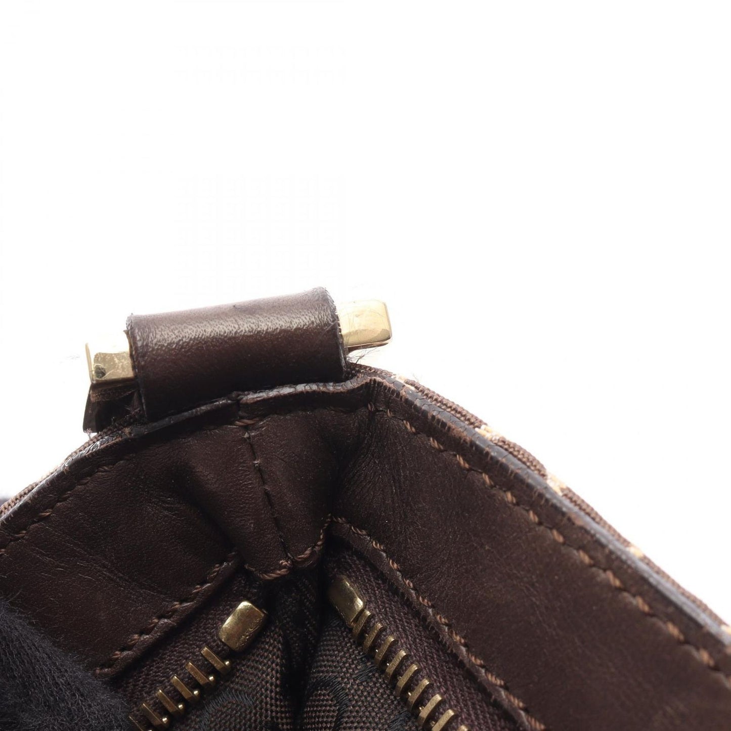 CELINE C Macadam Brown Canvas & Leather Shoulder Bag