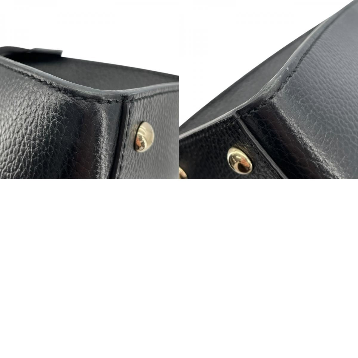 GUCCI Soho Interlocking G Band Bag - Black & Gold Hardware