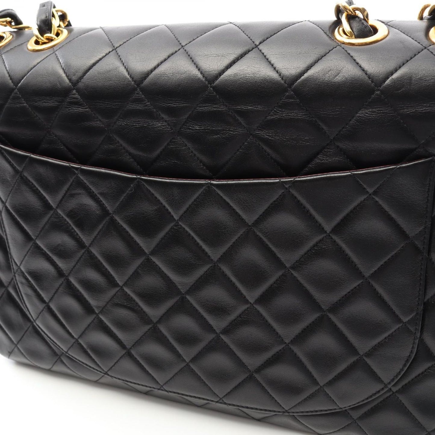CHANEL De Camellia 34 Shoulder Bag in Black Lambskin